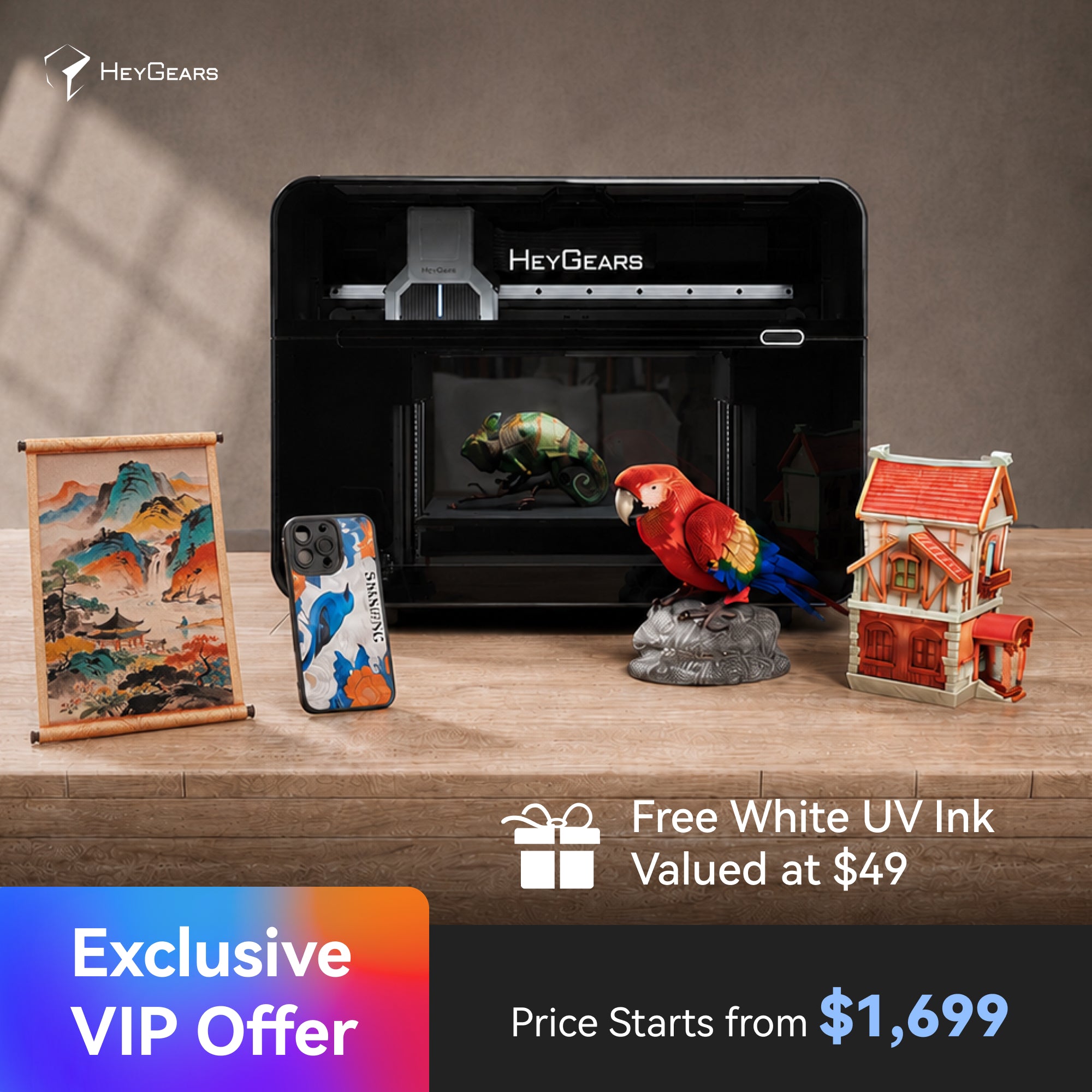 HeyGears G1 Series - The World's 1st Desktop Full-Color 3D & UV Printer Deposit Reservation