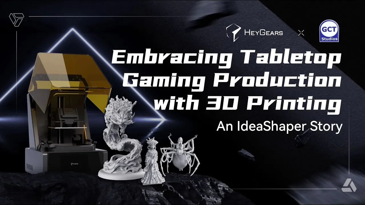 Load video: <p>With HeyGears' stable 3D printing system and resins, you can achieve excellent yield rates. GCT Studios, a tabletop game manufacturer in the UK, uses multiple UltraCraft Reflex 3D printers to achieve a 95% yield rate* for their 3D printed miniature production.</p><p>*The data may vary user to user based on specific checking standards.</p>