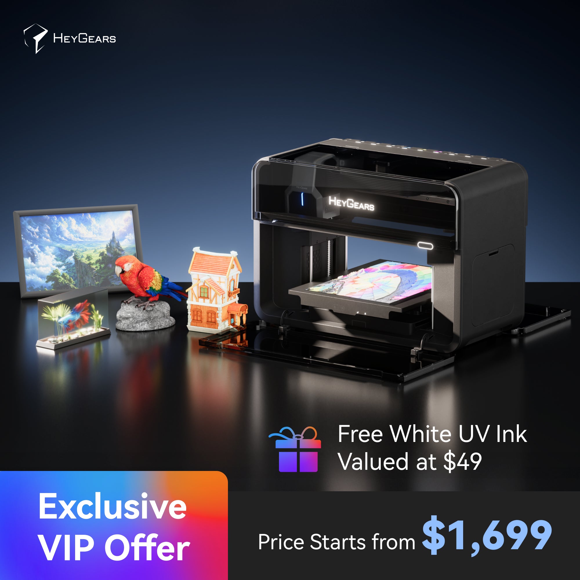 HeyGears G1 Series - The World's 1st Desktop Full-Color 3D & UV Printer Deposit Reservation