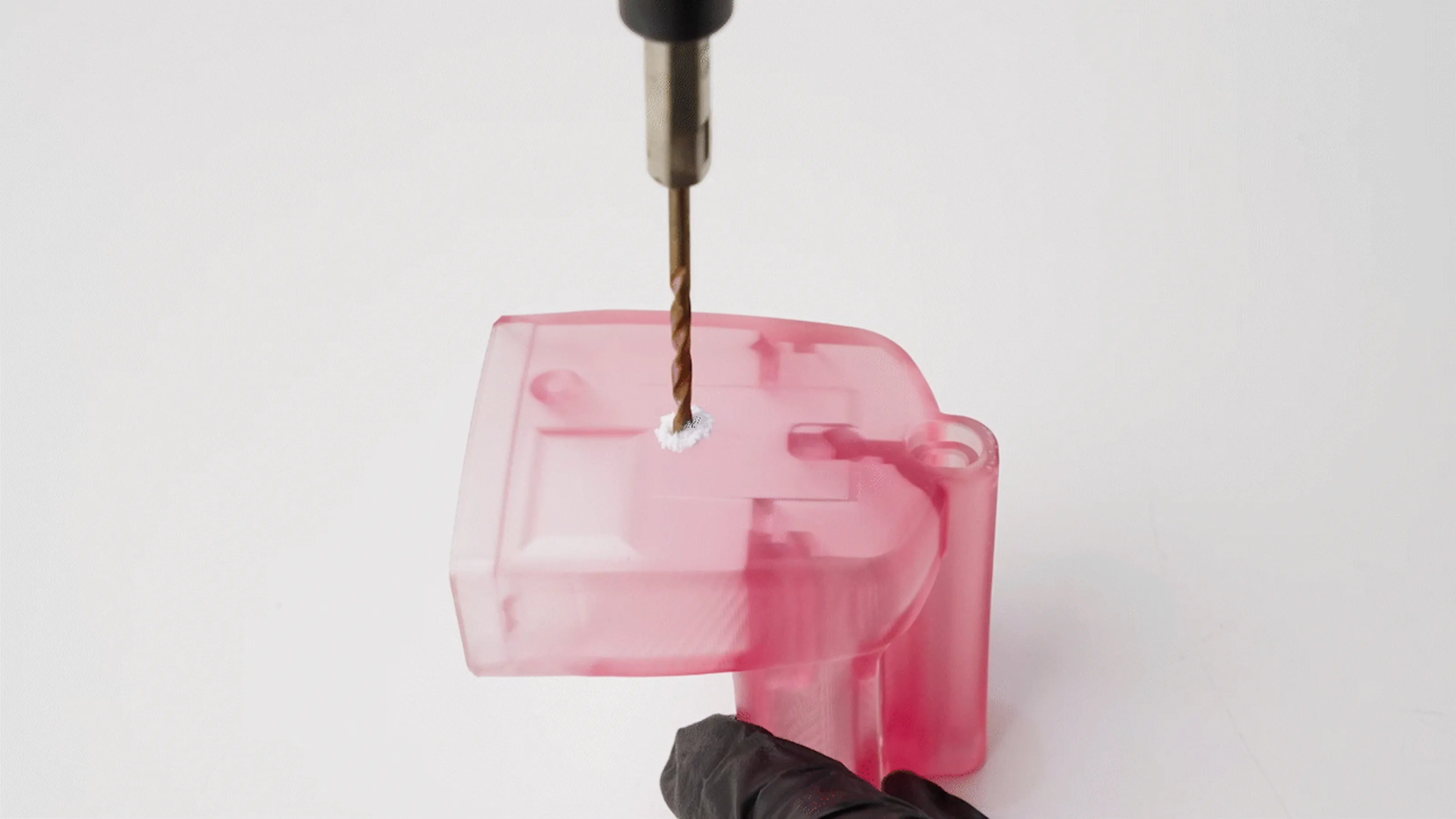 HeyGears PAWW20 water-washable resin retains toughness for drilling and tapping 3D prints