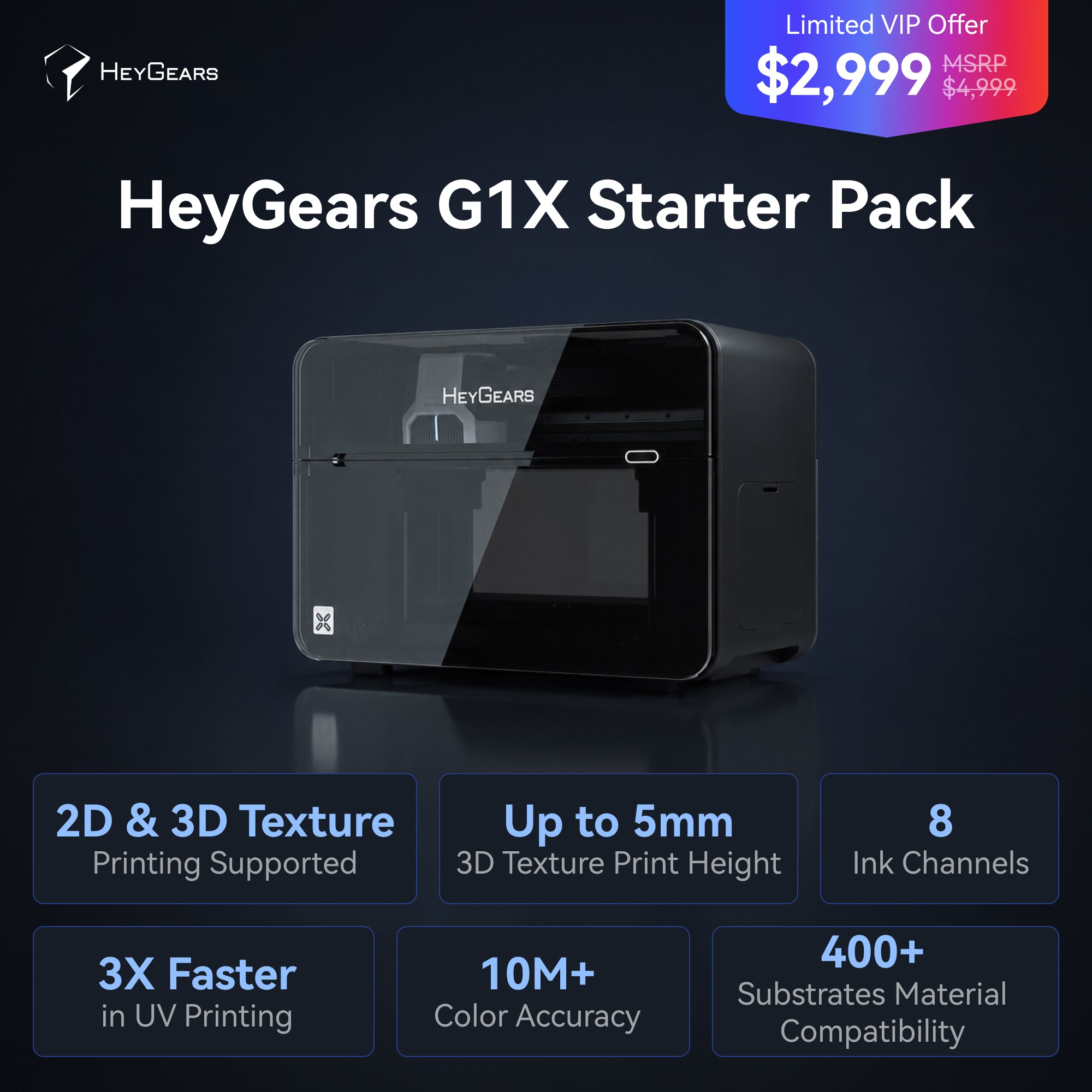 HeyGears G1 Series: The World's 1st Desktop Full-Color 3D & UV Printer Deposit Reservation