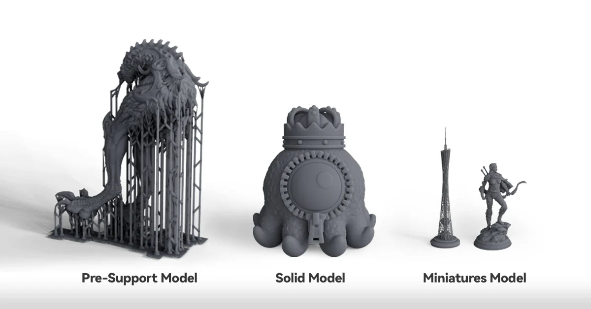 HeyGears optimized 3D printing for miniatures: large, intricate, and pre-supported models