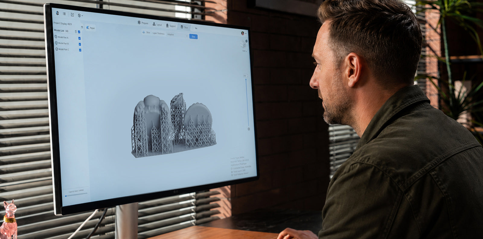 03. Easy, Reliable Slicing for Every MakerBlueprint Studio is HeyGears’ slicing software for resin 3D printing. It simplifies print preparation with fine-tuned profiles and one-click slicing. Beginners can start with reliable presets for HeyGears resins, while Open Material Mode on Reflex RS Turbo and Reflex RS gives experienced users greater control over materials and parameters.