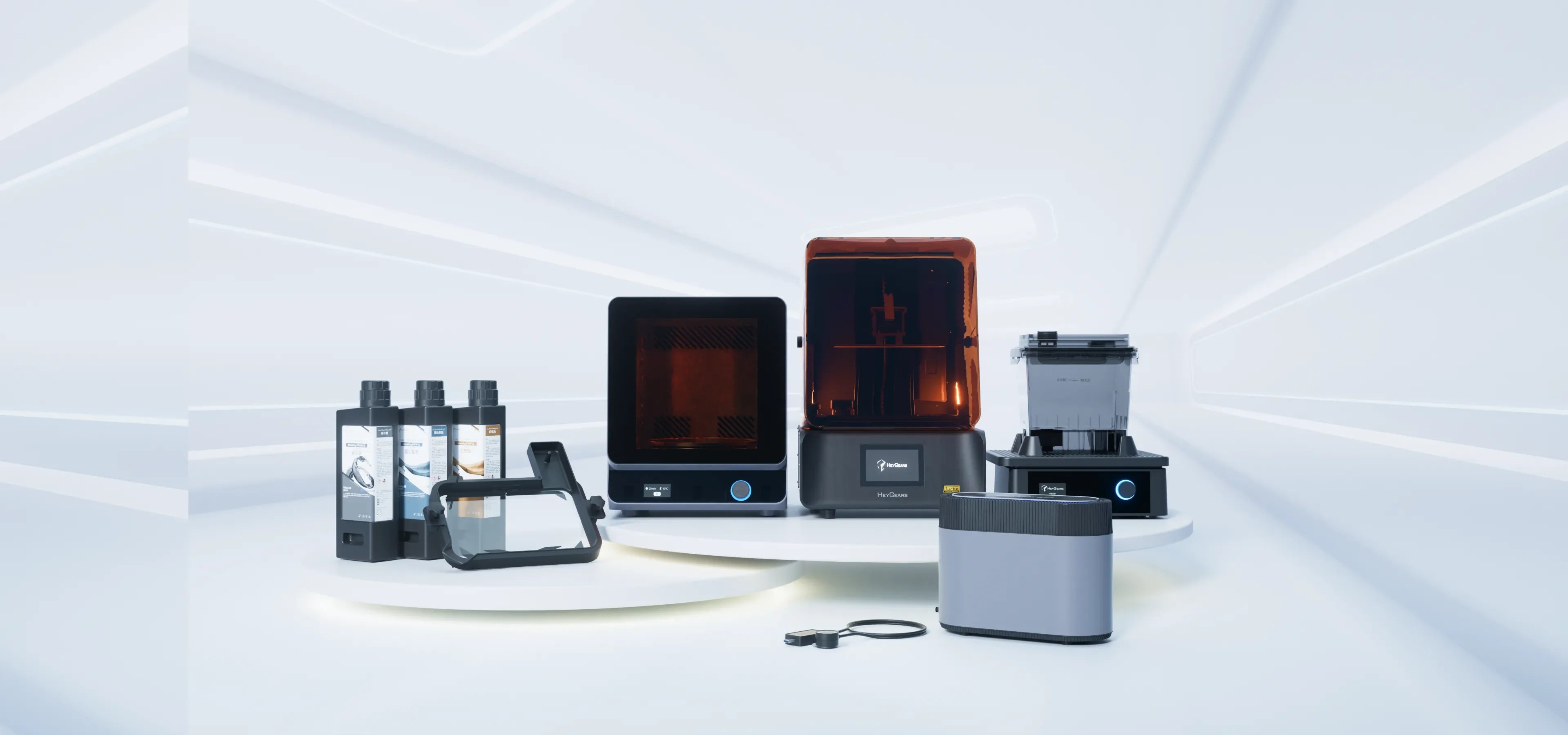 HeyGears Resin 3D Printing Ecosystem Printers Materials and Accessories, the Complete Solution