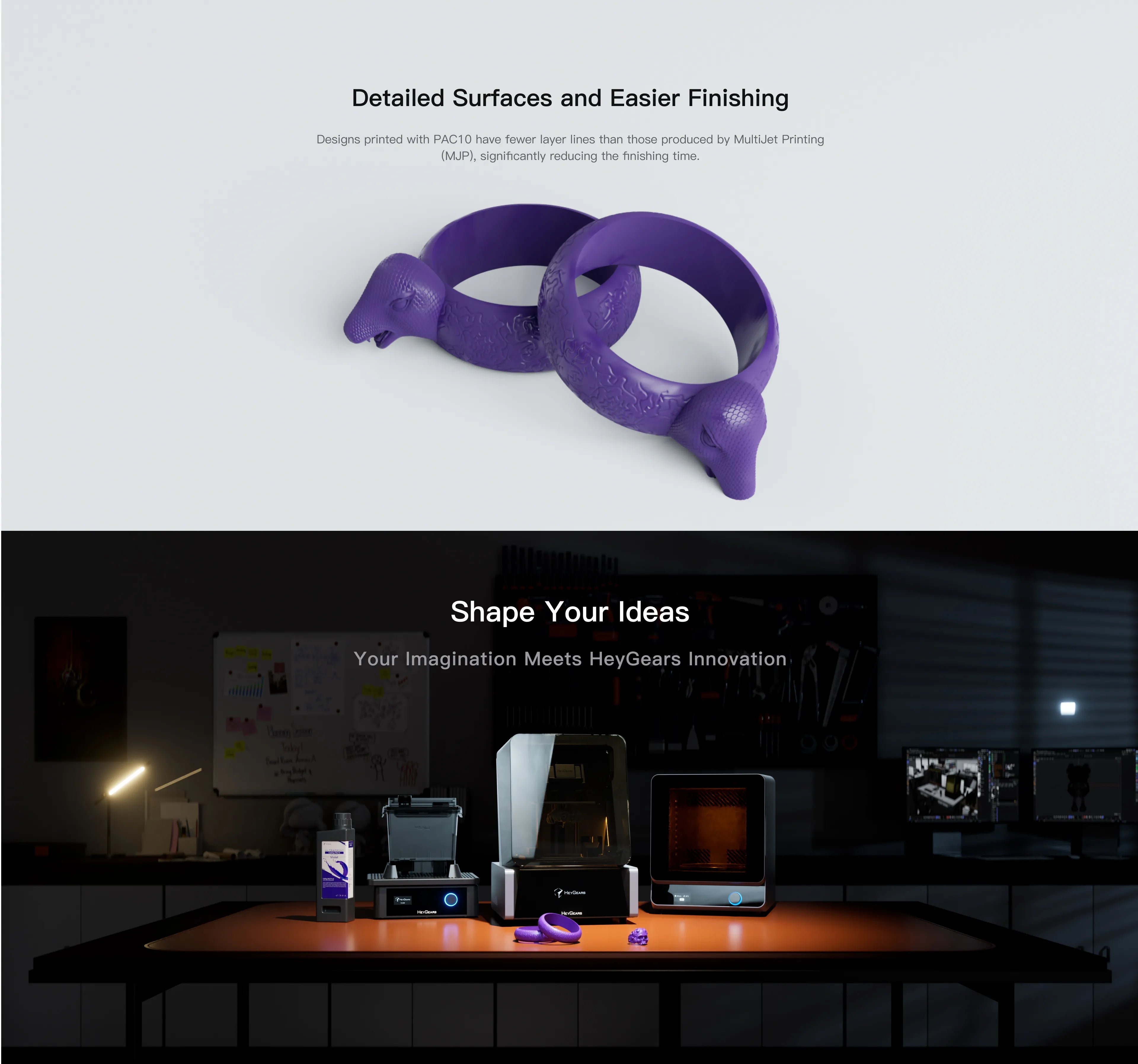 HeyGears PAC10 Casting Resin - Smooth Surface Finish, Reduced Post-Processing vs MJP Technology