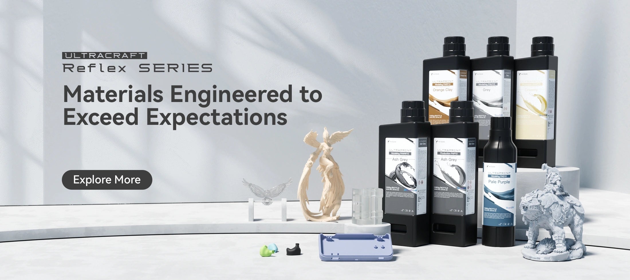 HeyGears Reflex Series resin materials for 3D printing