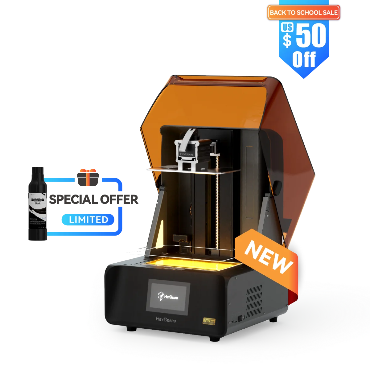 HeyGears 光造形レジン 5本セット HeyGears 最高のレジン3Dプリンター - 高精度、簡単 – HeyGears
