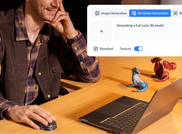 02. From Idea to Printable 3D Model or Image in SecondsWith HeyVerse, you can generate 3D models or images from text descriptions and reference images. No advanced design or modeling skills are required, making it easy for beginners to get started.