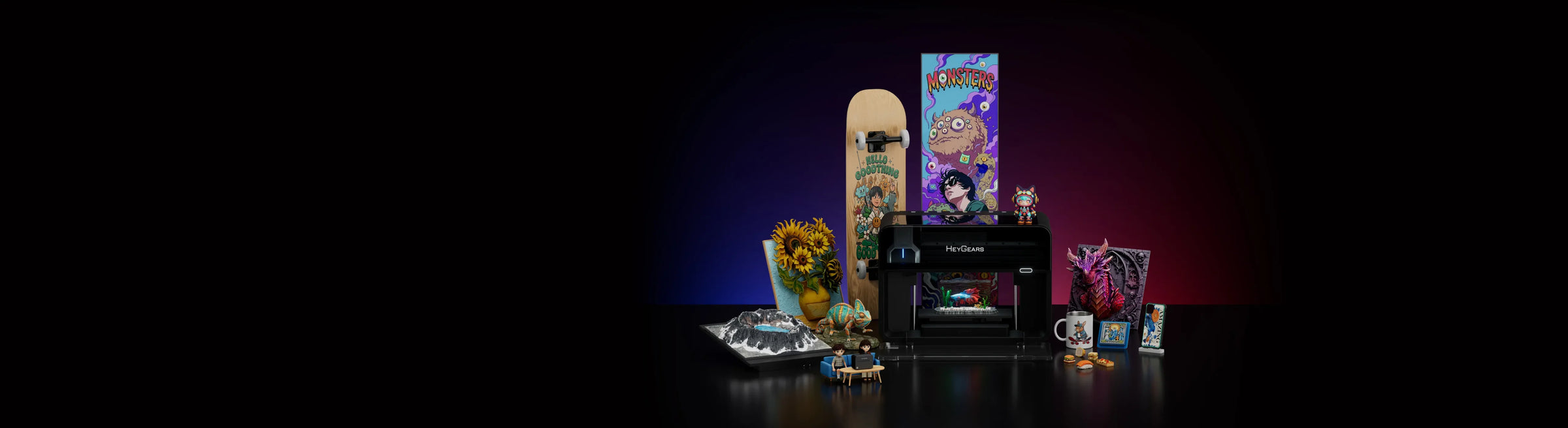 The World's 1st Desktop
Full-Color 3D & UV Printer