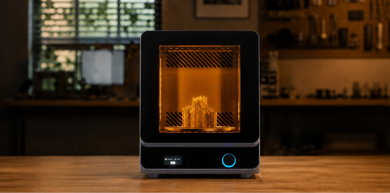 06.Smart Settings for Deeper CuringBased on slicing data, Blueprint Studio can send recommended curing settings to UltraCraft Cure for a smoother print-to-cure workflow. Dual-wavelength UV light helps achieve faster surface curing and deeper, stronger hardening, while heating up to 80°C expands post-processing options such as paint/coating baking and heat-assisted mold curing.
