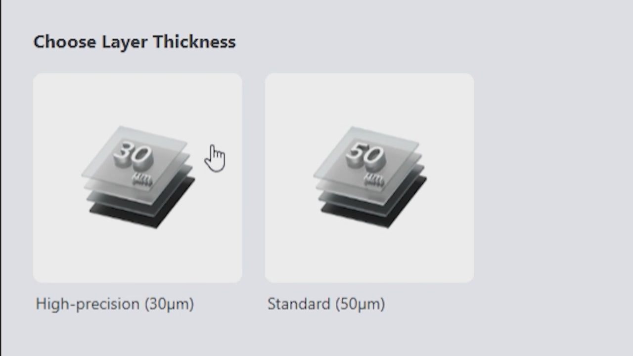 Charger la vidéo: <p><em><strong>Pre-Tuned Profiles</strong></em> for HeyGears resins simplify challenging prints, from miniatures and figures to props, with sharp detail, high surface quality, and reliable durability. For needs beyond the presets, <em><strong>Open Material Mode offers broader resin compatibility and custom parameter control.</strong></em></p>